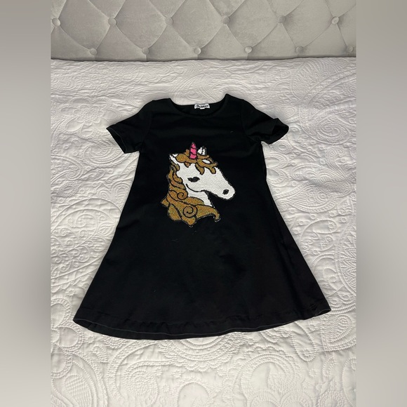 Jxstar Black Kids Unicorn Dress - Picture 1 of 5